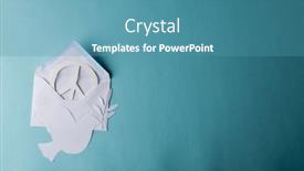  Presentation with white dove - Slide deck with high-angle-view-of-white background and a teal colored foreground