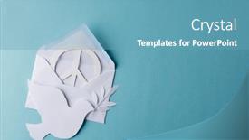  Presentation with white dove - PPT theme enhanced with high-angle-view-of-white background and a teal colored foreground