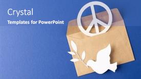  Presentation with white dove - Presentation theme with high-angle-view-of-white background and a teal colored foreground