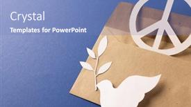  Presentation with white dove - Slides consisting of high-angle-view-of-white background and a teal colored foreground