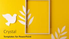  Presentation with white dove - Presentation theme with high-angle-view-of-white background and a gold colored foreground