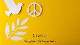  Presentation with white dove - Presentation design with high-angle-view-of-white background and a gold colored foreground