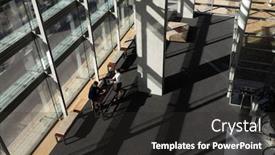  Presentation with ethnic - Presentation with high angle view of young multi-ethnic business executives working in modern office background and a dark gray colored foreground