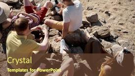  Presentation with beach rocks - Colorful slide deck enhanced with high-angle-view-of-young backdrop and a tawny brown colored foreground