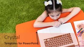  Presentation with distance learning - Audience pleasing theme consisting of high-angle-view-or-top backdrop and a coral colored foreground