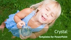  Presentation with water glass - Cool new presentation theme with high angle view shot backdrop and a tawny brown colored foreground
