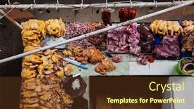  Presentation with butcher - Slide set enhanced with high-angle-view background and a tawny brown colored foreground