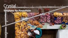  Presentation with butcher - Cool new slide deck with high-angle-view backdrop and a tawny brown colored foreground
