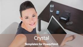  Presentation with well - Presentation consisting of high angle view of a beautiful well dressed young woman with laptop on sofa at home background and a coral colored foreground