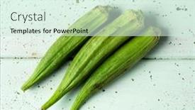  Presentation with okra - Audience pleasing theme consisting of high-angle-view backdrop and a soft green colored foreground