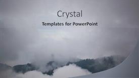  Presentation with foggy - PPT theme enhanced with wooden logs covered fluffy background and a light gray colored foreground.