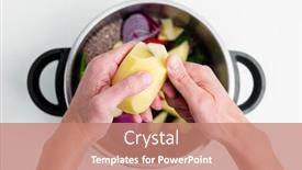  Presentation with potato - Amazing theme having high-angle-view backdrop and a coral colored foreground