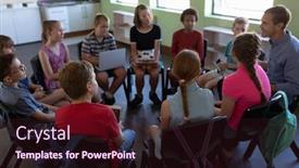  Presentation with diverse kids - Slide deck enhanced with high-angle-view background and a wine colored foreground