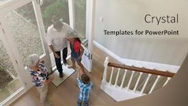  Presentation with grandparents - PPT layouts featuring high-angle-view background and a soft green colored foreground