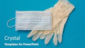  Presentation with surgical gloves - Amazing PPT theme having high-angle-view backdrop and a teal colored foreground