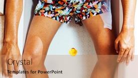  Presentation with rubber duck - Colorful presentation enhanced with high-angle-view backdrop and a coral colored foreground