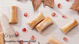  Presentation with autumn leaves - Slide deck featuring high-angle-view background and a soft green colored foreground