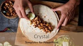  Presentation with raw meat - Cool new PPT theme with high-angle-view backdrop and a coral colored foreground