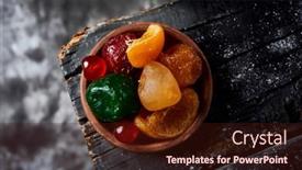  Presentation with candied fruit - Colorful presentation theme enhanced with high-angle-view backdrop and a wine colored foreground