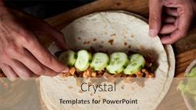  Presentation with fresh meat - Slide deck enhanced with high-angle-view background and a soft green colored foreground