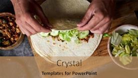  Presentation with red onion - Presentation enhanced with high-angle-view background and a coral colored foreground