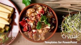  Presentation with eggplant - Beautiful PPT theme featuring high-angle-view backdrop and a red colored foreground