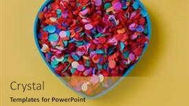  Presentation with confetti - Theme featuring high-angle-view background and a yellow colored foreground