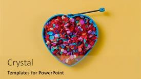  Presentation with confetti - PPT theme consisting of high-angle-view background and a yellow colored foreground