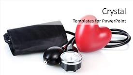  Presentation with for black women heart disease - Beautiful slides featuring high blood pressure - black tonometer and heart isolated backdrop and a white colored foreground