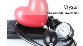  Presentation with high blood - PPT layouts consisting of high blood pressure - black tonometer and heart isolated background and a white colored foreground