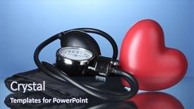  Presentation with high blood - Audience pleasing PPT theme consisting of high blood pressure - black tonometer and heart backdrop and a tawny brown colored foreground