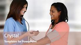  Presentation with high blood pressure - Beautiful PPT theme featuring high blood pressure - nurse with a patient backdrop and a coral colored foreground