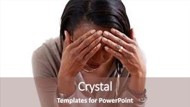  Presentation with high blood pressure - Slide set enhanced with high blood pressure - woman having a migraine headache background and a tawny brown colored foreground