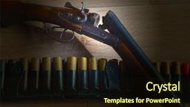  Presentation with hunting - Presentation consisting of high caliber - vintage hunting rifle background and a wine colored foreground