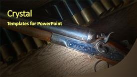  Presentation with hunting - Presentation theme consisting of high caliber - vintage hunting rifle background and a wine colored foreground