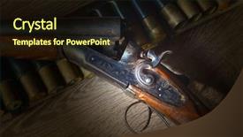  Presentation with hunting - Slide set having high caliber - vintage hunting rifle background and a wine colored foreground