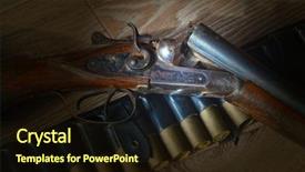  Presentation with hunting - Cool new slide deck with high caliber - vintage hunting rifle backdrop and a wine colored foreground