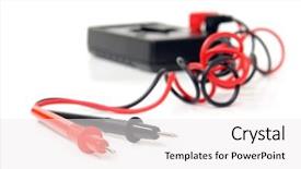  Presentation with multimeter - Colorful PPT theme enhanced with watt meter - black multimeter with black backdrop and a sky blue colored foreground