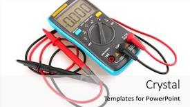  Presentation with digital multimeter - Beautiful slide deck featuring watt meter - digital multimeter isolated on white backdrop and a white colored foreground