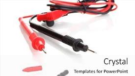  Presentation with multimeter - Cool new presentation design with watt meter - red and black probes backdrop and a white colored foreground