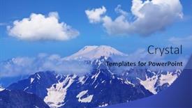  Presentation with mountains - PPT theme with high-caucasus-mountains-svaneti-georgia background and a light blue colored foreground