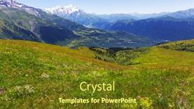  Presentation with mountains - PPT layouts featuring high-caucasus-mountains-svaneti-georgia background and a tawny brown colored foreground