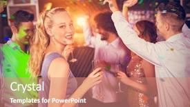  Presentation with champagne - Beautiful slides featuring high class - woman holding glass of champagne backdrop and a coral colored foreground