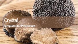  Presentation with restaurant - PPT layouts with high class restaurant - black truffles on the old background and a tawny brown colored foreground