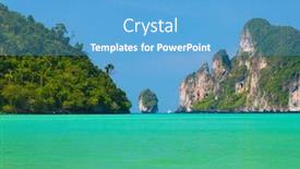  Presentation with heaven - Colorful PPT theme enhanced with high cliff heaven horizon backdrop and a teal colored foreground