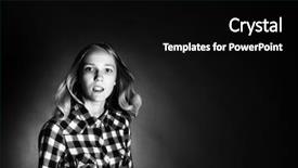  Presentation with teen girl - Presentation design having high contrast black and white portrait of a teen girl background and a black colored foreground