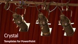  Presentation with stage lights - Amazing theme having high contrast music - stage lights backdrop and a wine colored foreground