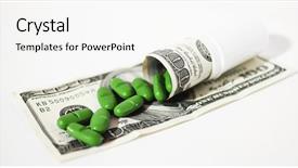  Presentation with medication - Amazing presentation having high costs of expensive medication backdrop and a white colored foreground