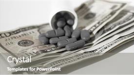  Presentation with medication - Amazing presentation design having high costs of expensive medication backdrop and a gray colored foreground