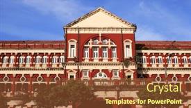  Presentation with colonial - Slides enhanced with high-court-building-yangon-myanmar background and a tawny brown colored foreground